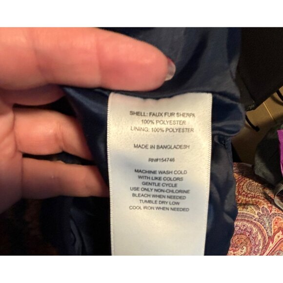 Mountain & Isles NWT Sherpa Fleece Multicolor Full Zip Jacket Sz Large - Picture 6 of 6